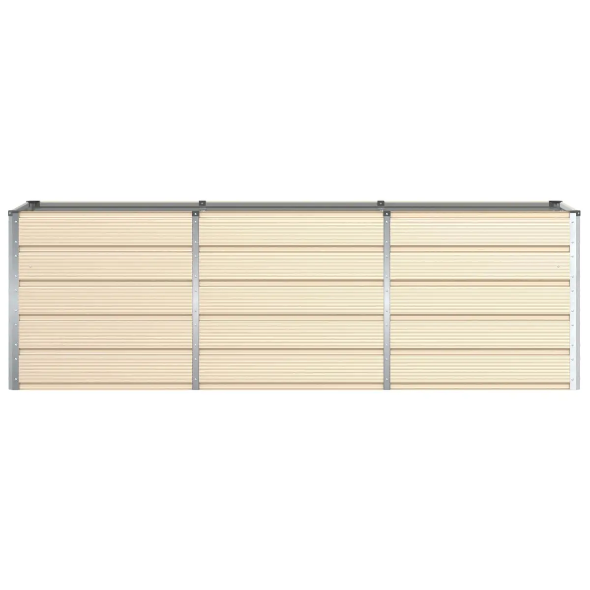 Modern Steel Planter Ivory 240 x 80 x 75 cm Garden Outdoor Indoor Large Pot