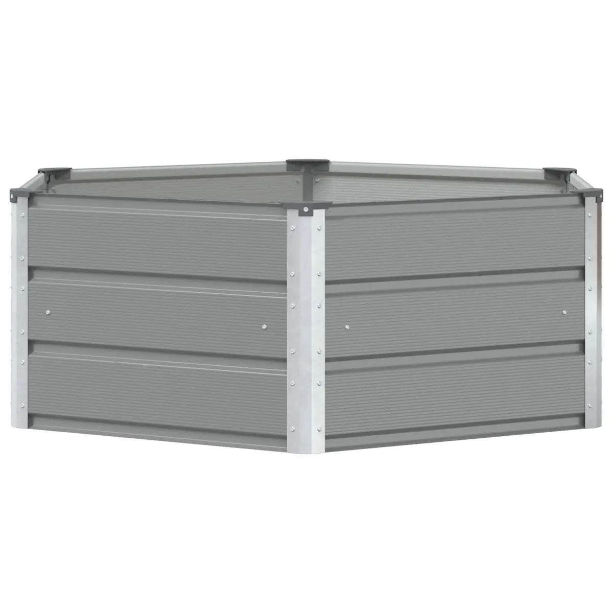 Hexagon Steel Planter Light Grey 129x129x45cm Outdoor Pot