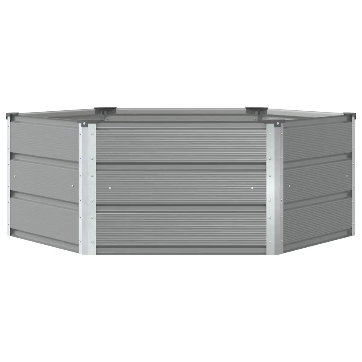 Hexagon Steel Planter Light Grey 129x129x45cm Outdoor Pot