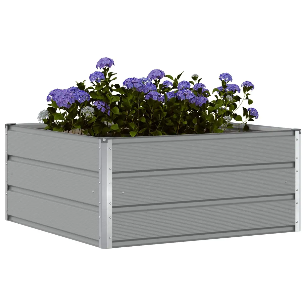 Steel Planter Light Grey Modern Outdoor Decorative Plant Pot 100 x 100 x 45 cm
