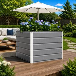 Your Outdoor Companion: Light Grey Steel Planter 100 x 100 x 75 cm