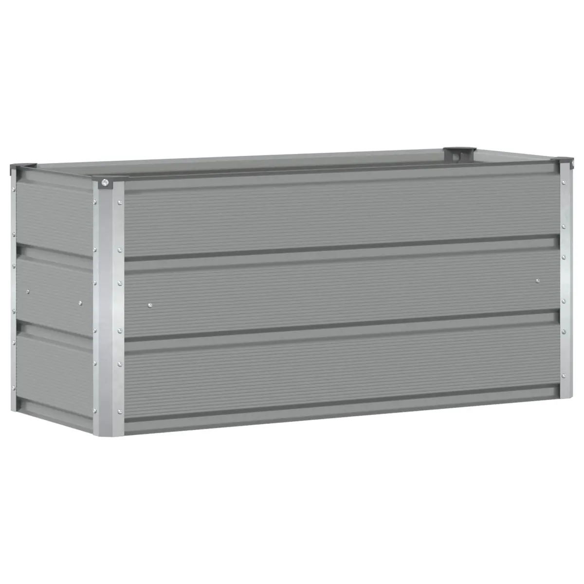 Light Grey Steel Planter Garden Patio Indoor Outdoor Pot 100x40x45cm Modern