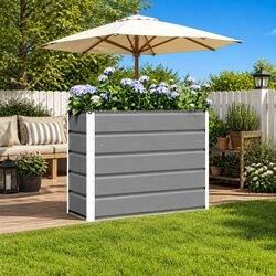 Your New Light Grey Steel Planter 100 x 40 x 75 cm Awaits