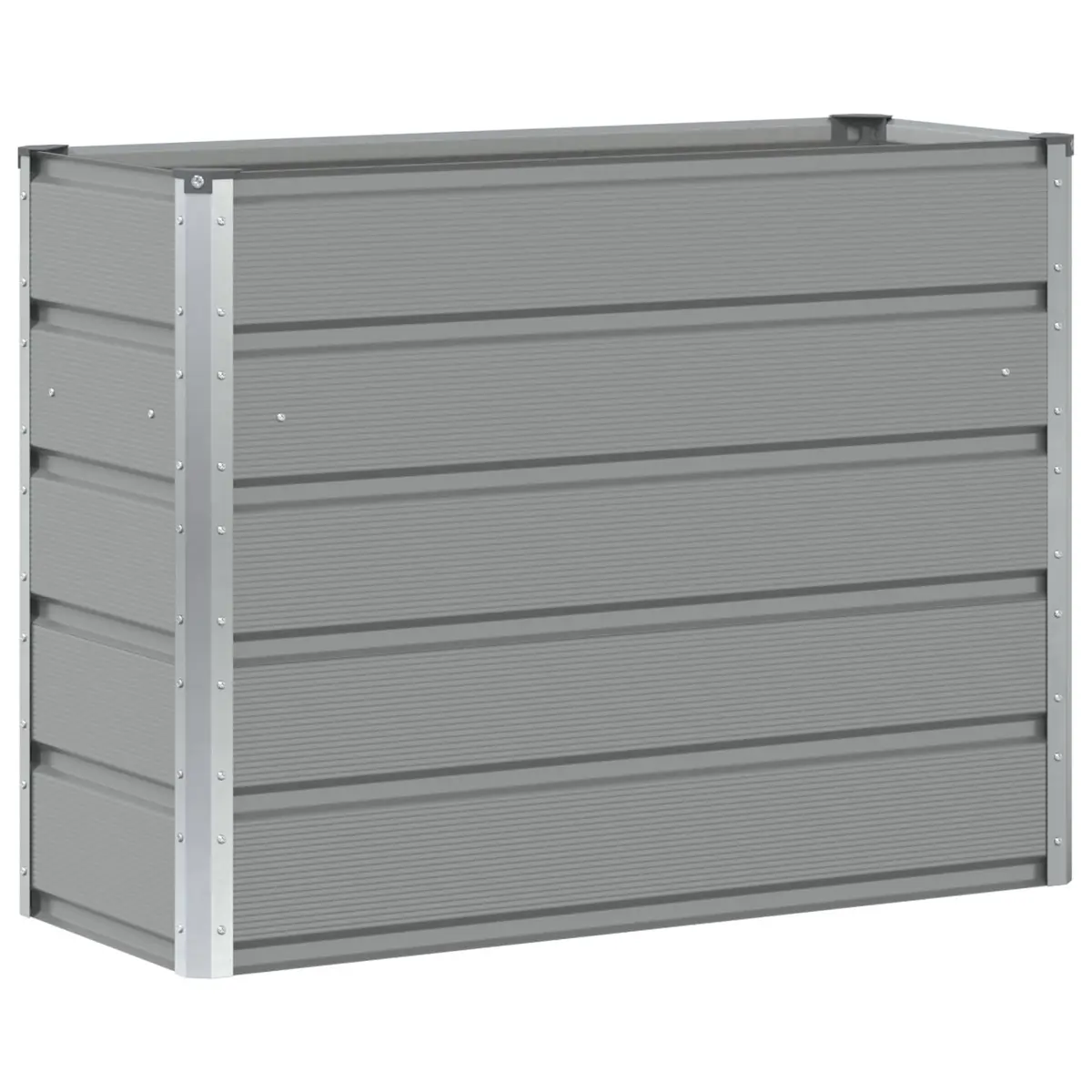 Planter Light Grey Steel Indoor Outdoor Garden Patio Container 100 x 40 x 75 cm