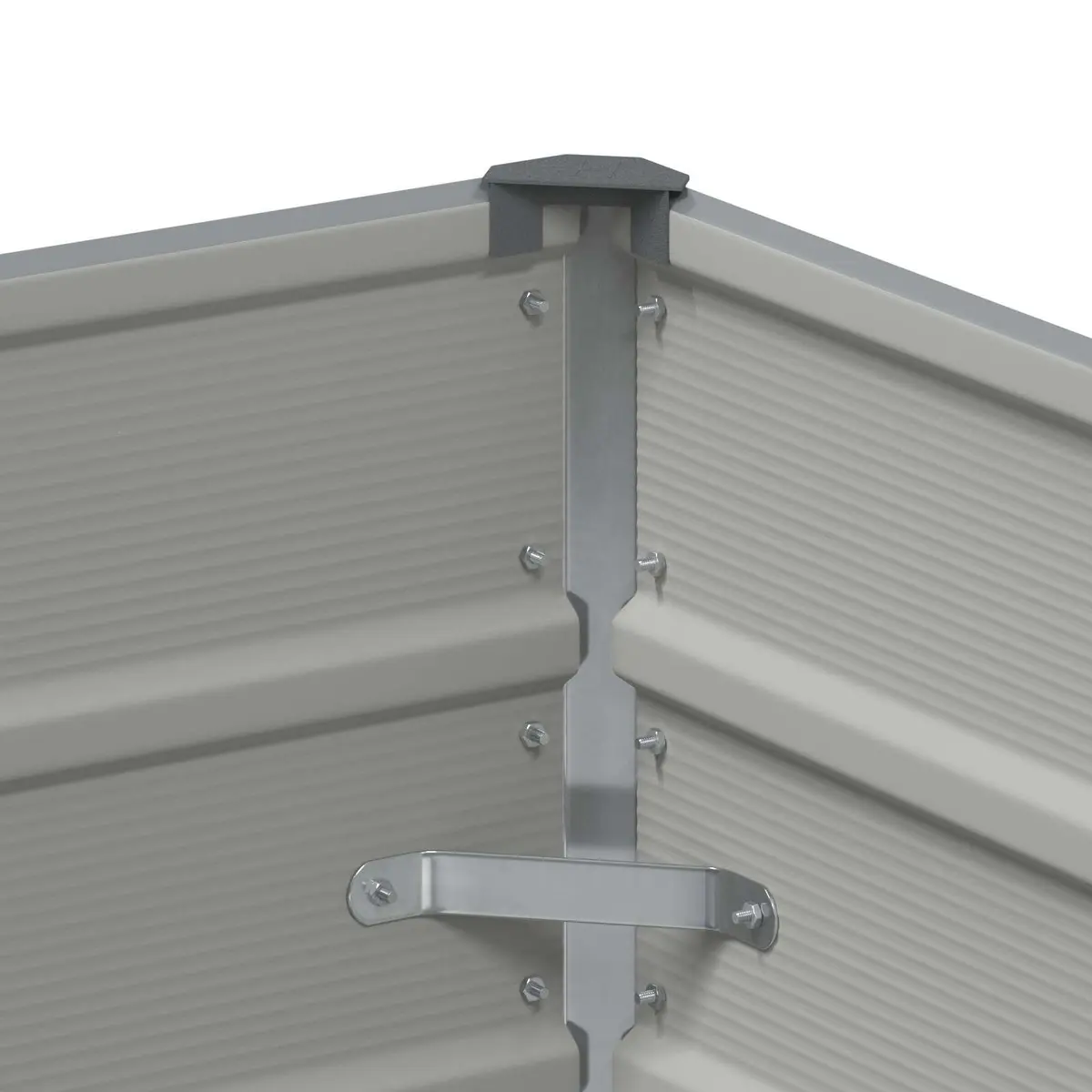 Planter Light Grey Steel Indoor Outdoor Garden Patio Container 100 x 40 x 75 cm