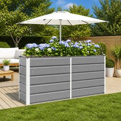 Friendly Light Grey Steel Garden Planter 160x40x75cm for Your Plants