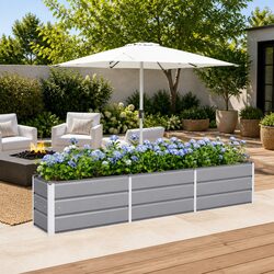 Light Grey Steel Planter for Your Indoor & Outdoor Plants