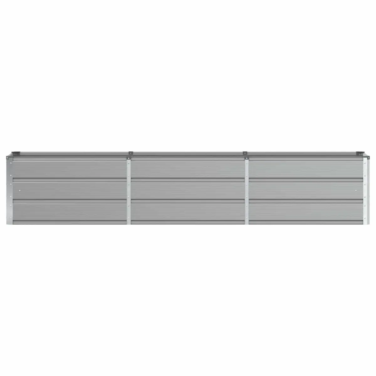 Steel Garden Planter Light Grey 240x40x45cm Indoor Outdoor