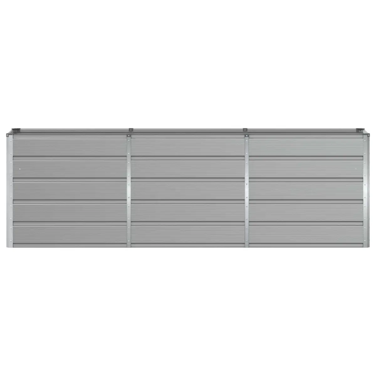 Steel Garden Planter Light Grey 240x40x75cm Indoor Outdoor