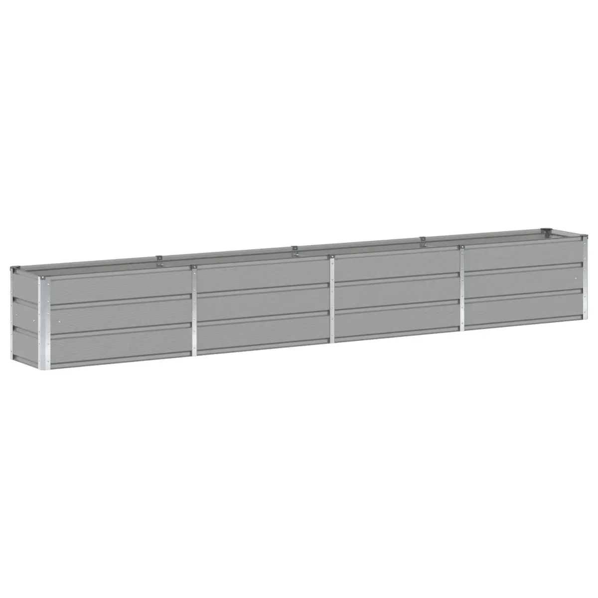 Light Grey Steel Planter 320 x 40 x 45 cm Indoor Outdoor Garden Pots Elegant