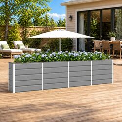 Your Go-To Light Grey Large Steel Planter 320x40x75cm