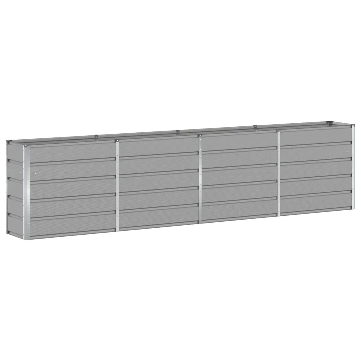Light Grey Large Steel Planter 320x40x75cm