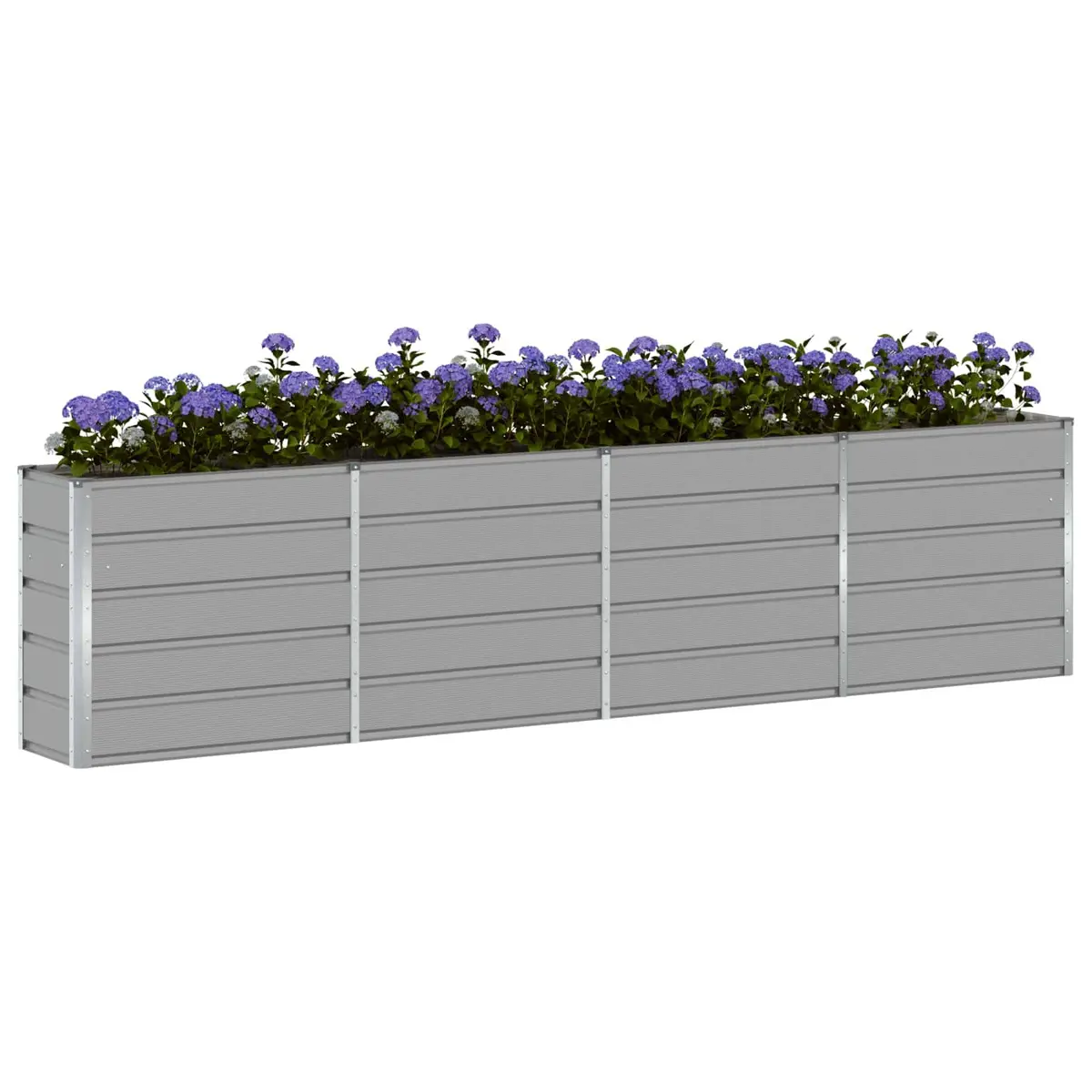 Light Grey Large Steel Planter 320x40x75cm
