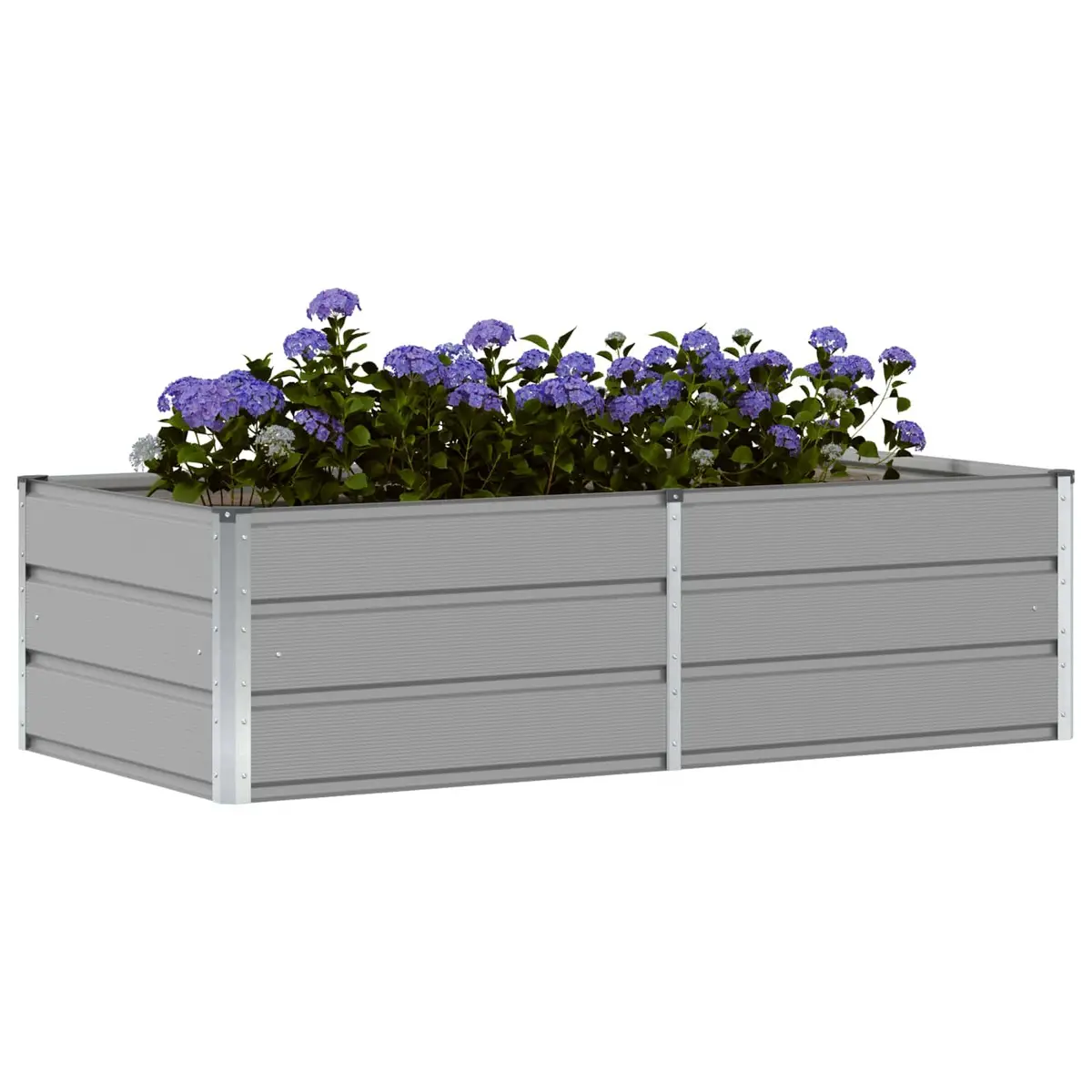Planter Light Grey Modern Garden Indoor Outdoor Steel Container 160 x 80 x 45 cm