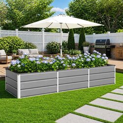 Friendly Light Grey Garden Planter for Your Space 240 x 80 x 45 cm