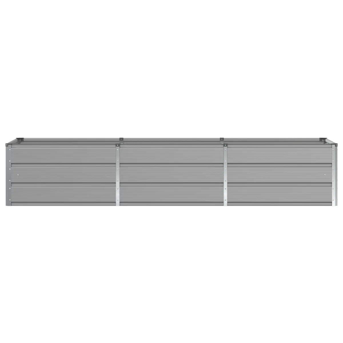 Large Garden Planter Steel Light Grey 240 x 80 x 45 cm Modern Flower Pot Outdoor