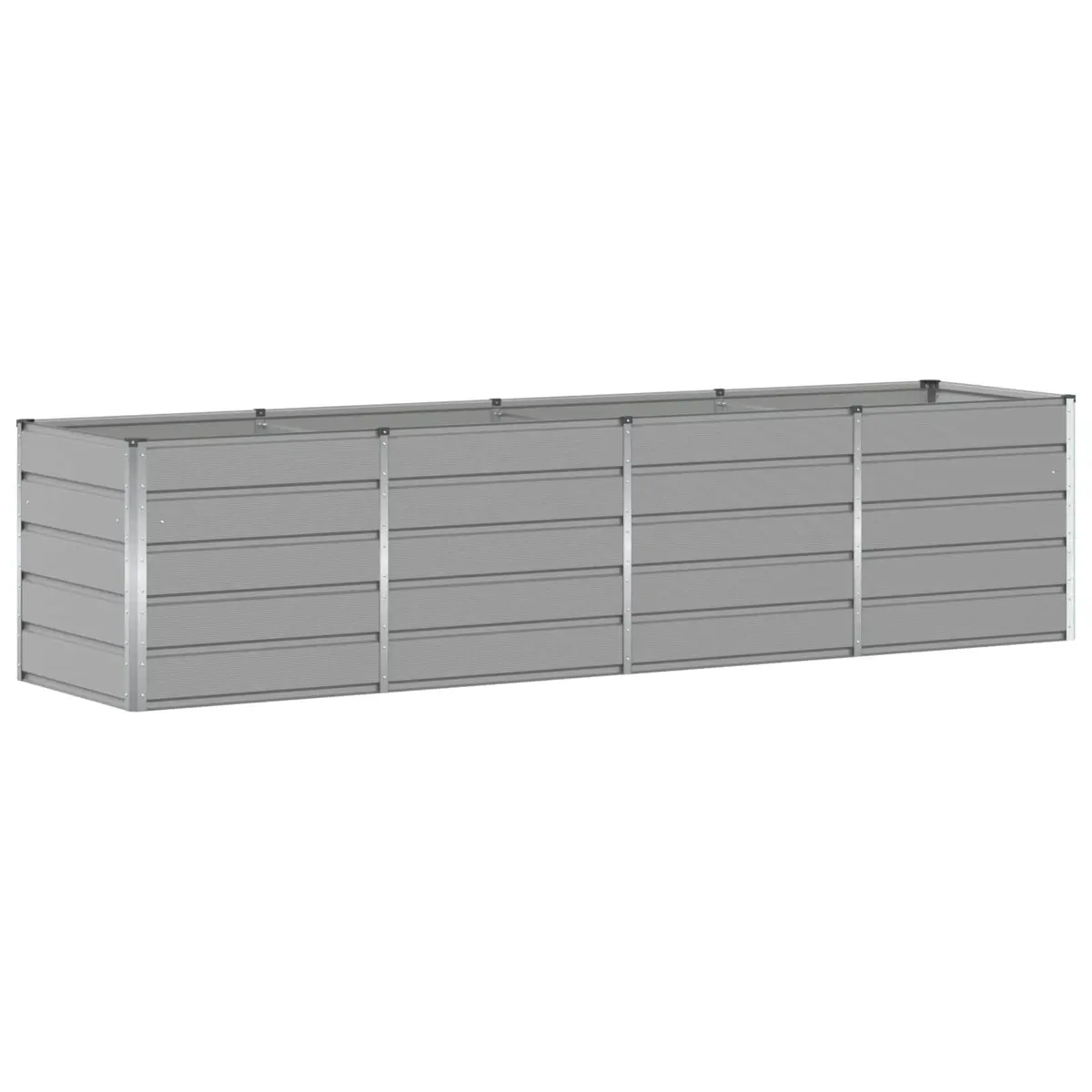 Modern Steel Planter Light Grey 320x80x75cm Garden Outdoor Indoor Flower Pot