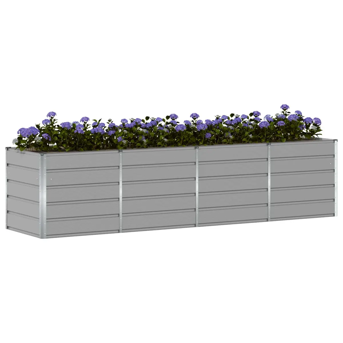 Modern Steel Planter Light Grey 320x80x75cm Garden Outdoor Indoor Flower Pot