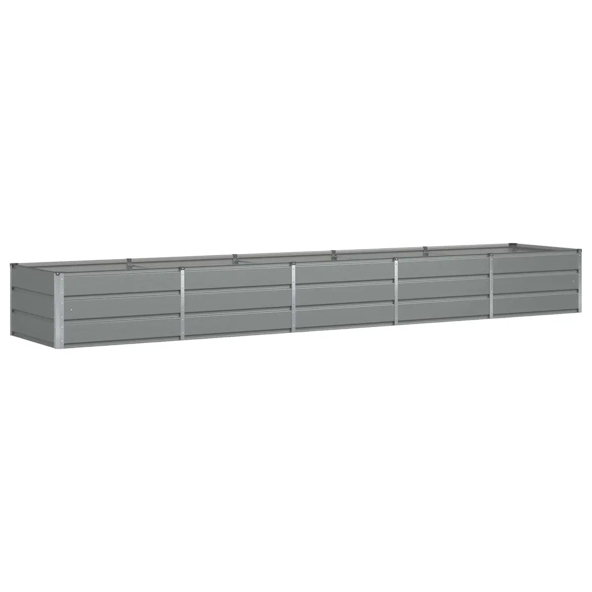 Steel Garden Planter Modern Light Grey 400x80x45cm Indoor Outdoor Flower Pot