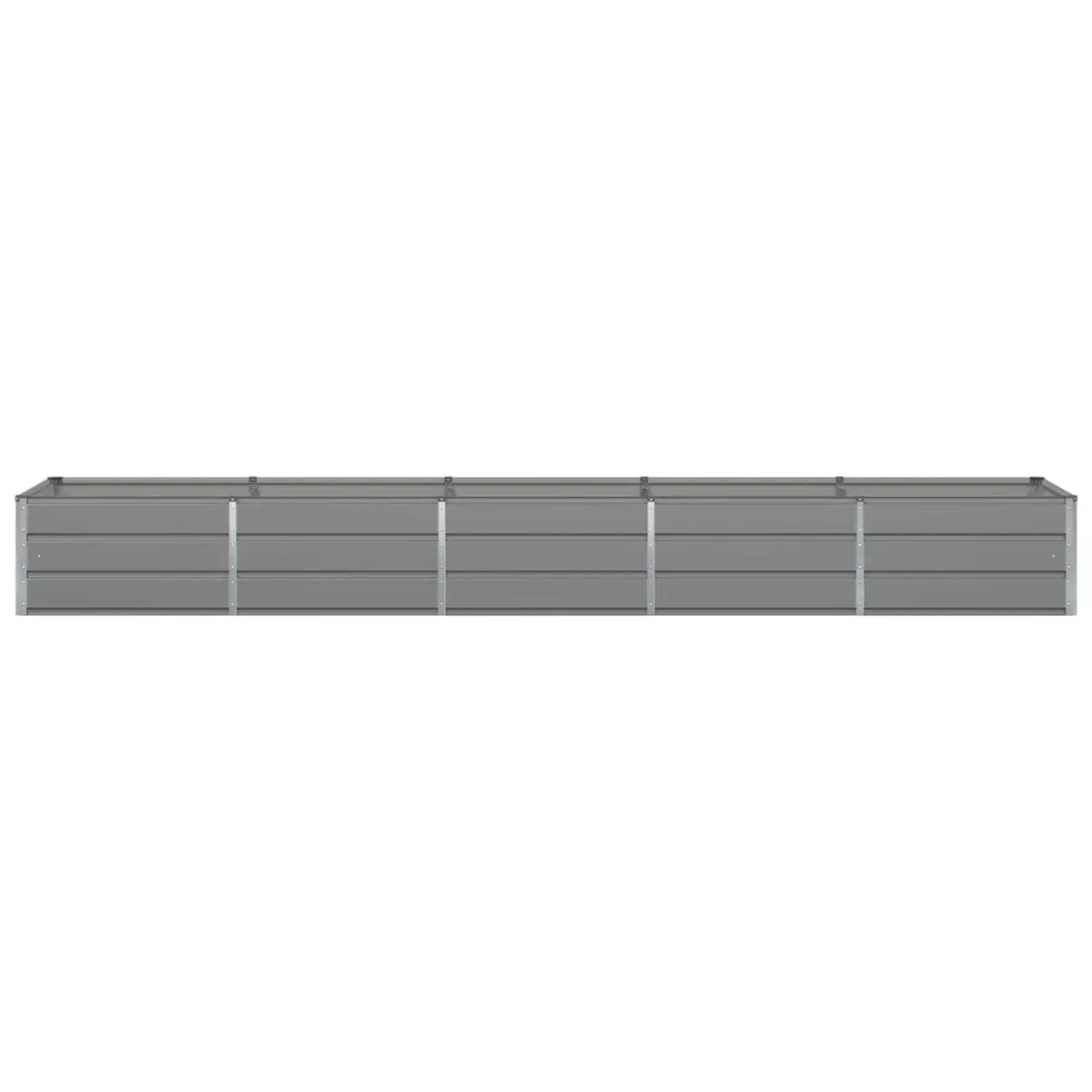 Steel Garden Planter Modern Light Grey 400x80x45cm Indoor Outdoor Flower Pot