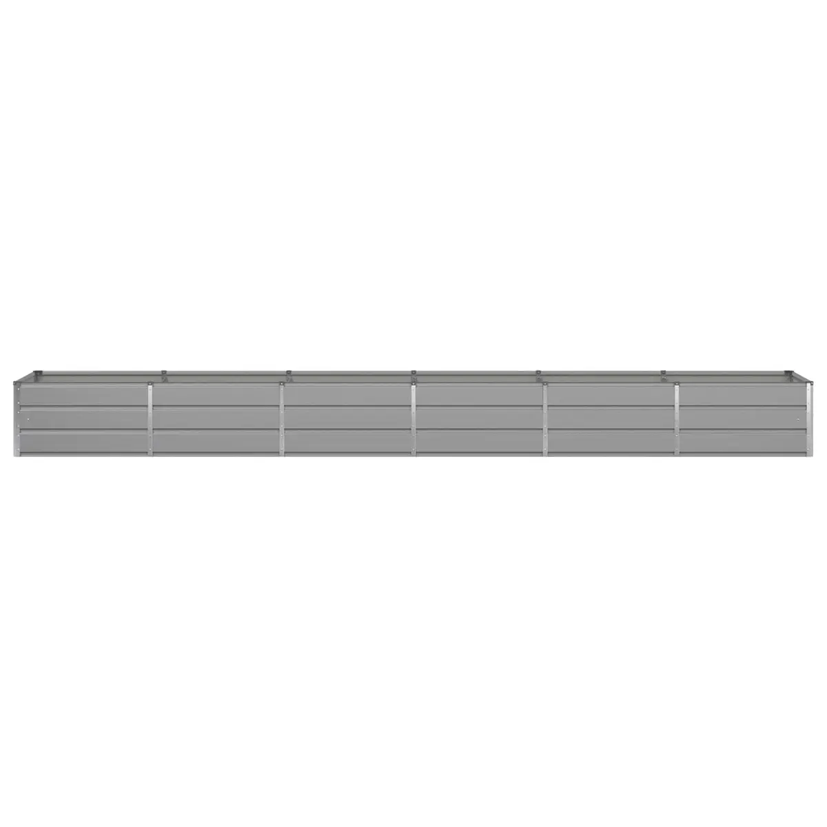 Planter Light Grey Steel 480x80x45cm Contemporary Garden Terrace Indoor Outdoor Pot