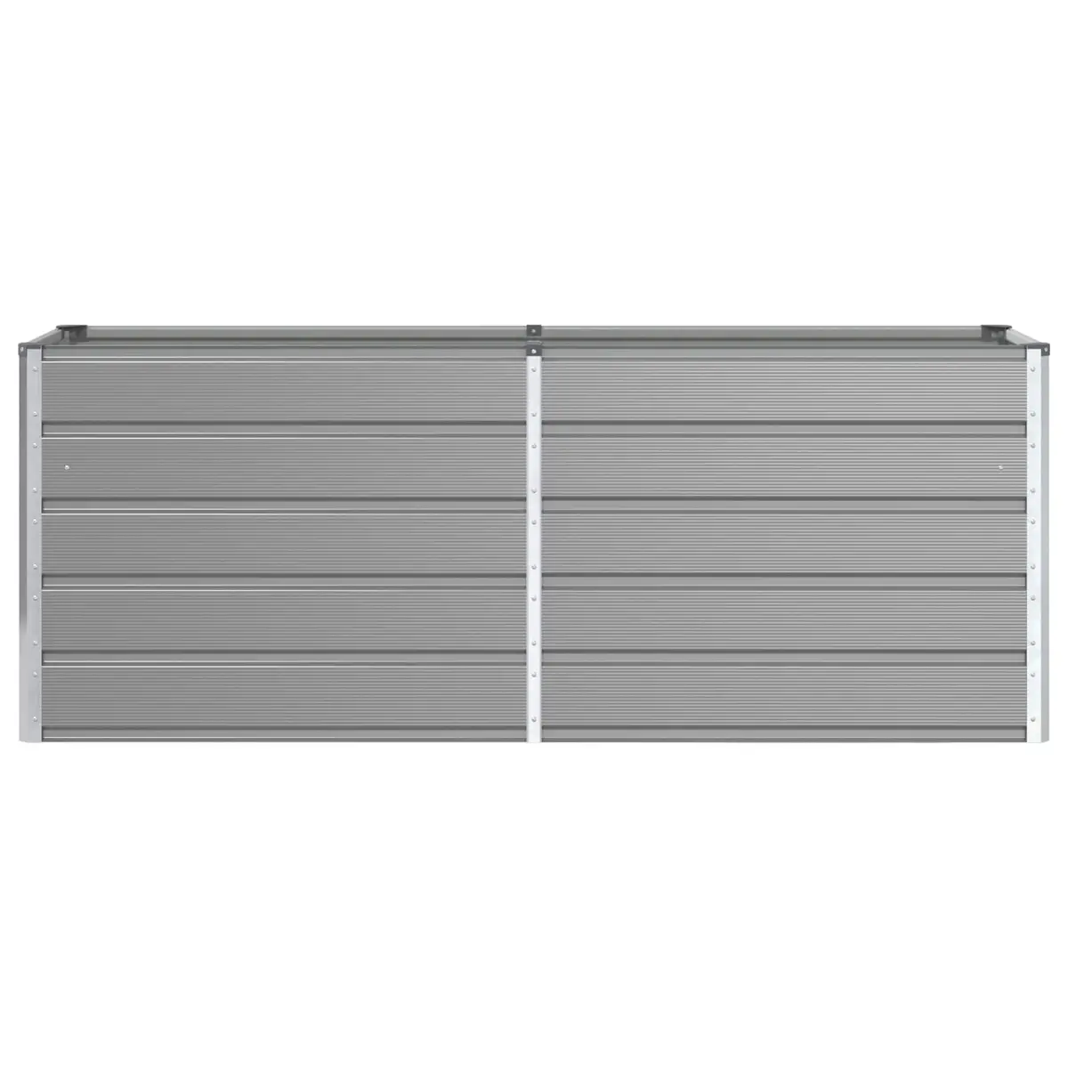 Steel Planter Light Grey 195cm x 50cm x 75cm Galvanised Garden Outdoor