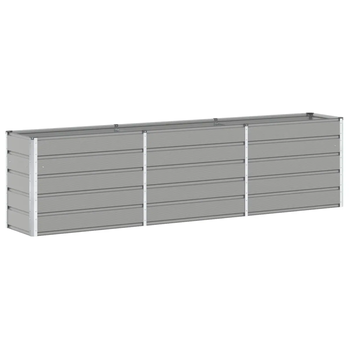 Galvanised Steel Planter Light Grey 290 x 50 x 75 cm Outdoor Raised Bed