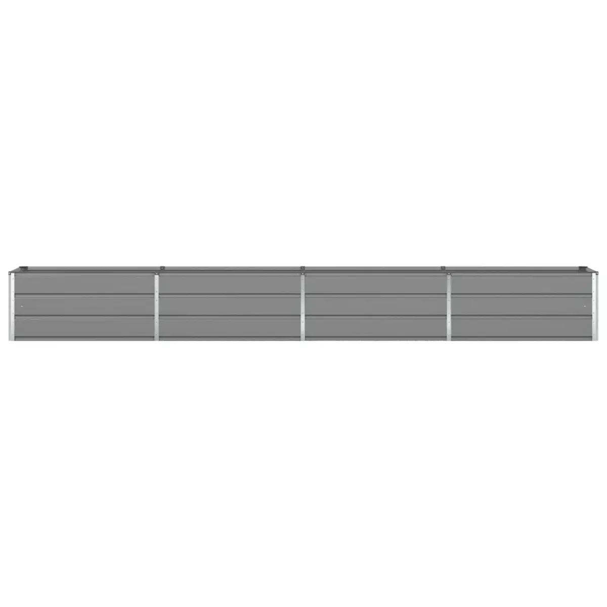 Galvanised Steel Garden Planter Light Grey Outdoor Raised Flower Pot 385 x 50 x 45 cm
