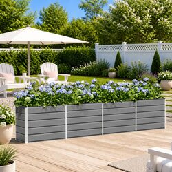 Your Friendly Light Grey Steel Outdoor Planter