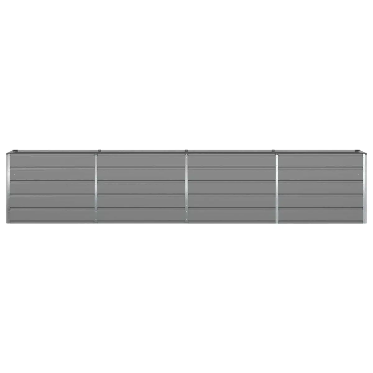 Steel Planter Light Grey 385 x 50 x 75 cm Outdoor Garden Raised Bed Pot