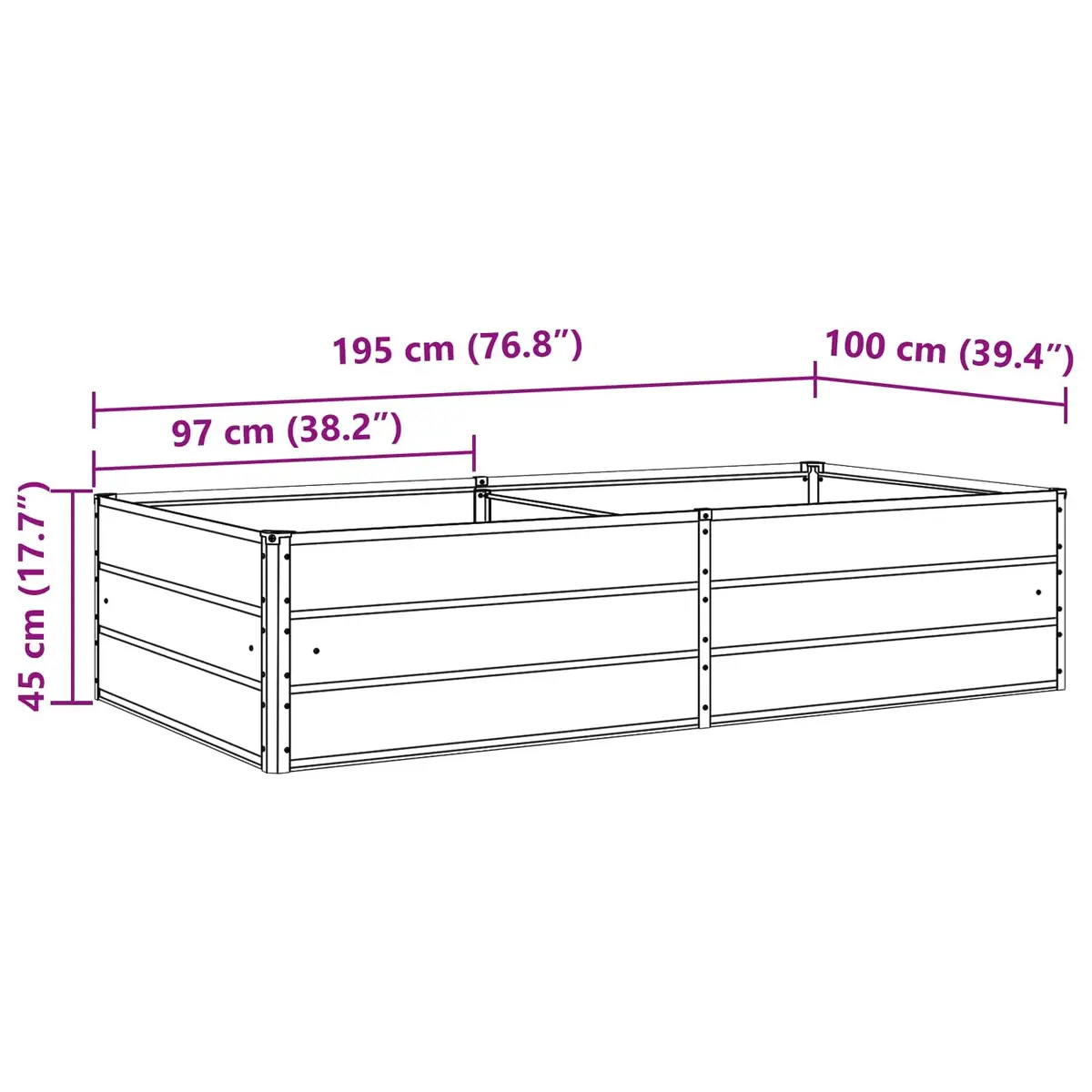Light Grey Steel Planter