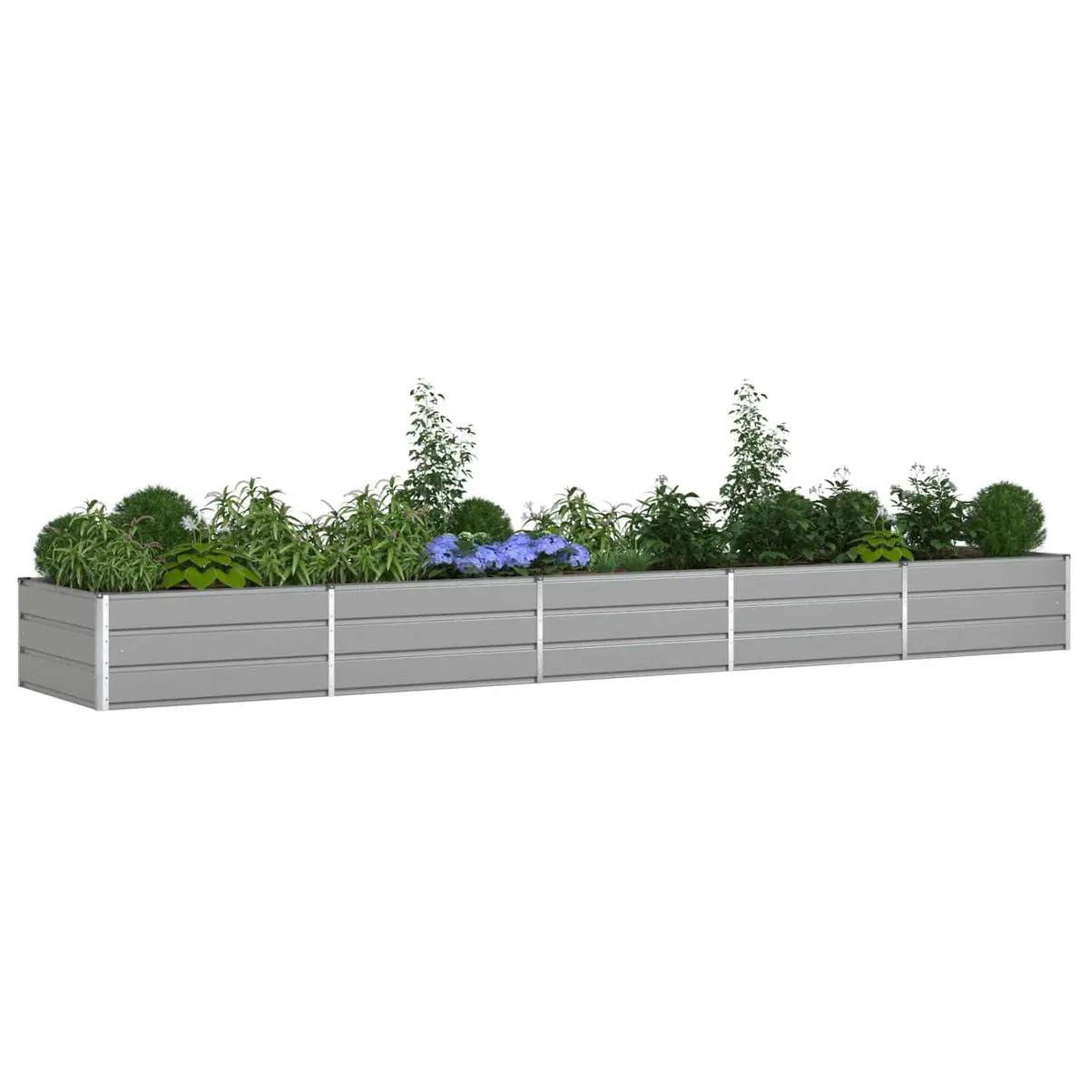Galvanised Steel Garden Planter Light Grey 480x100x45cm Outdoor