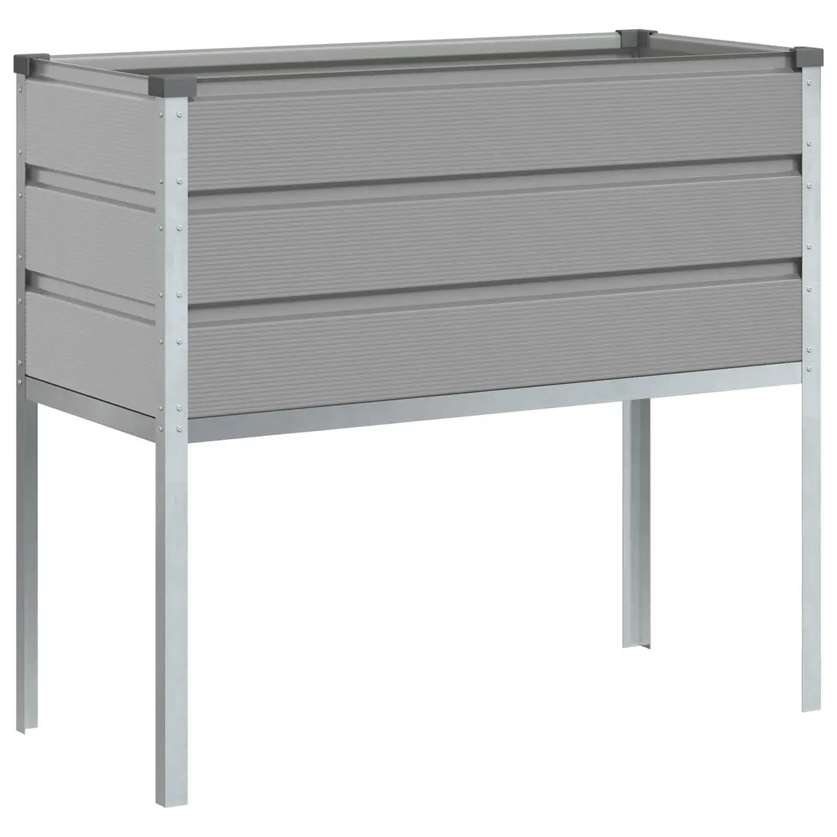 High Foot Planter Galvanised Steel Light Grey 100 x 45 x 90 cm
