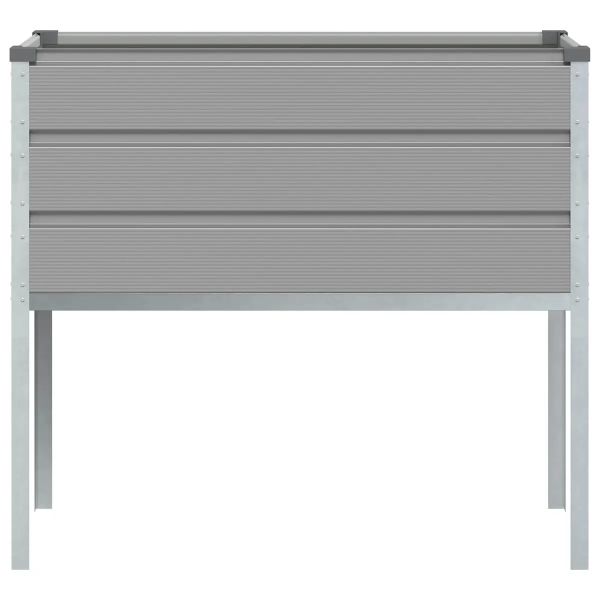 High Foot Planter Galvanised Steel Light Grey 100 x 45 x 90 cm