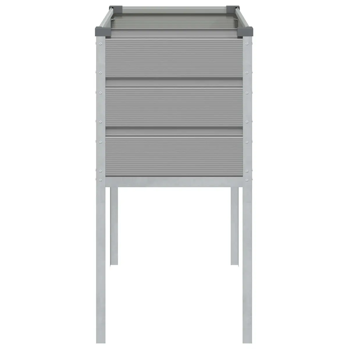 High Foot Planter Galvanised Steel Light Grey 100 x 45 x 90 cm