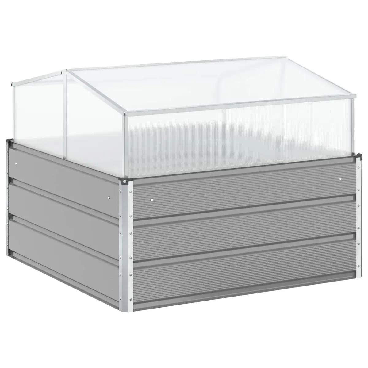 Steel Planter Light Grey 100 x 100 x 77 cm Garden Outdoor Large Raised Bed