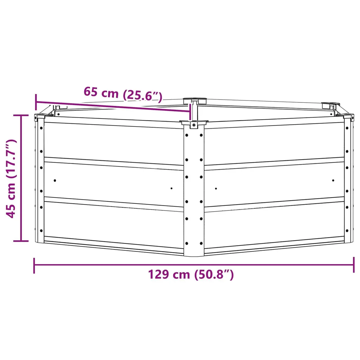 Hexagon Steel Planter Anthracite 129x129x45cm