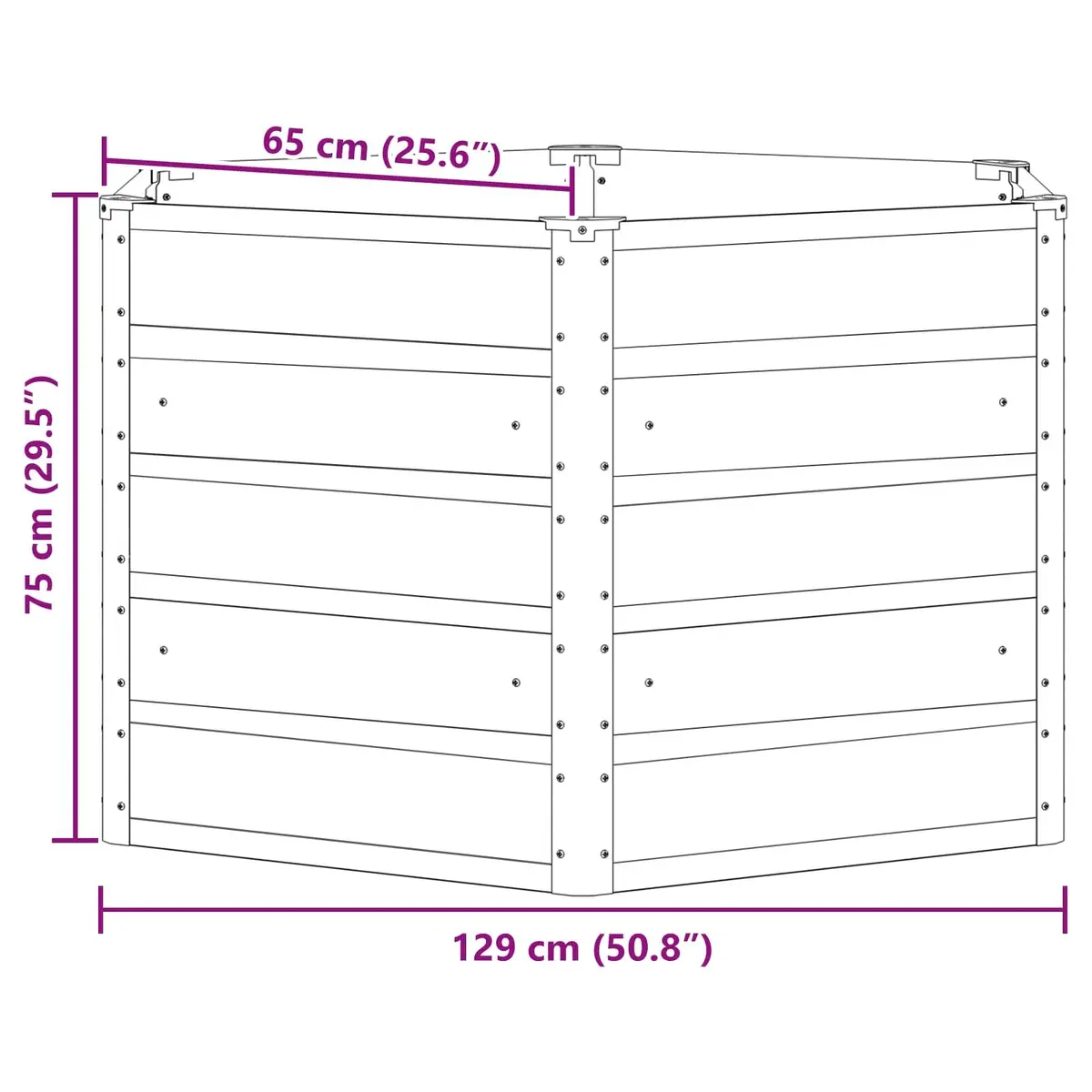 Hexagon Steel Garden Planter Anthracite 129x129x75cm