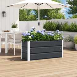 Steel Planter Anthracite 100x40x45cm Indoor Outdoor Garden Patio Pot Container