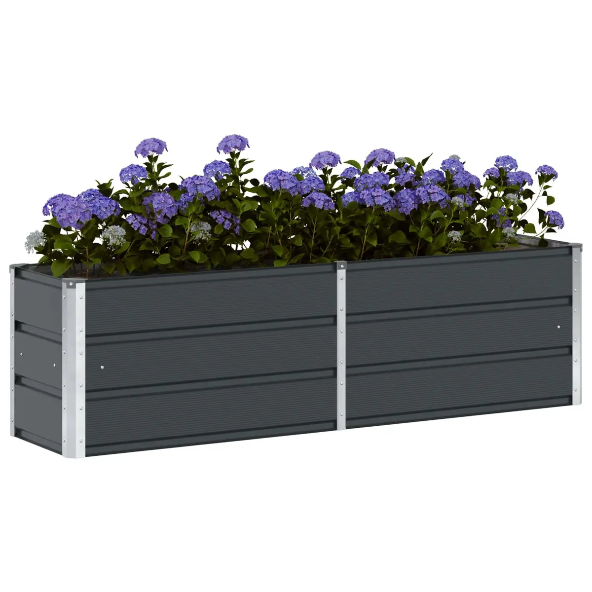 Steel Planter Modern Anthracite 160 x 40 x 45 cm Indoor Outdoor Pot