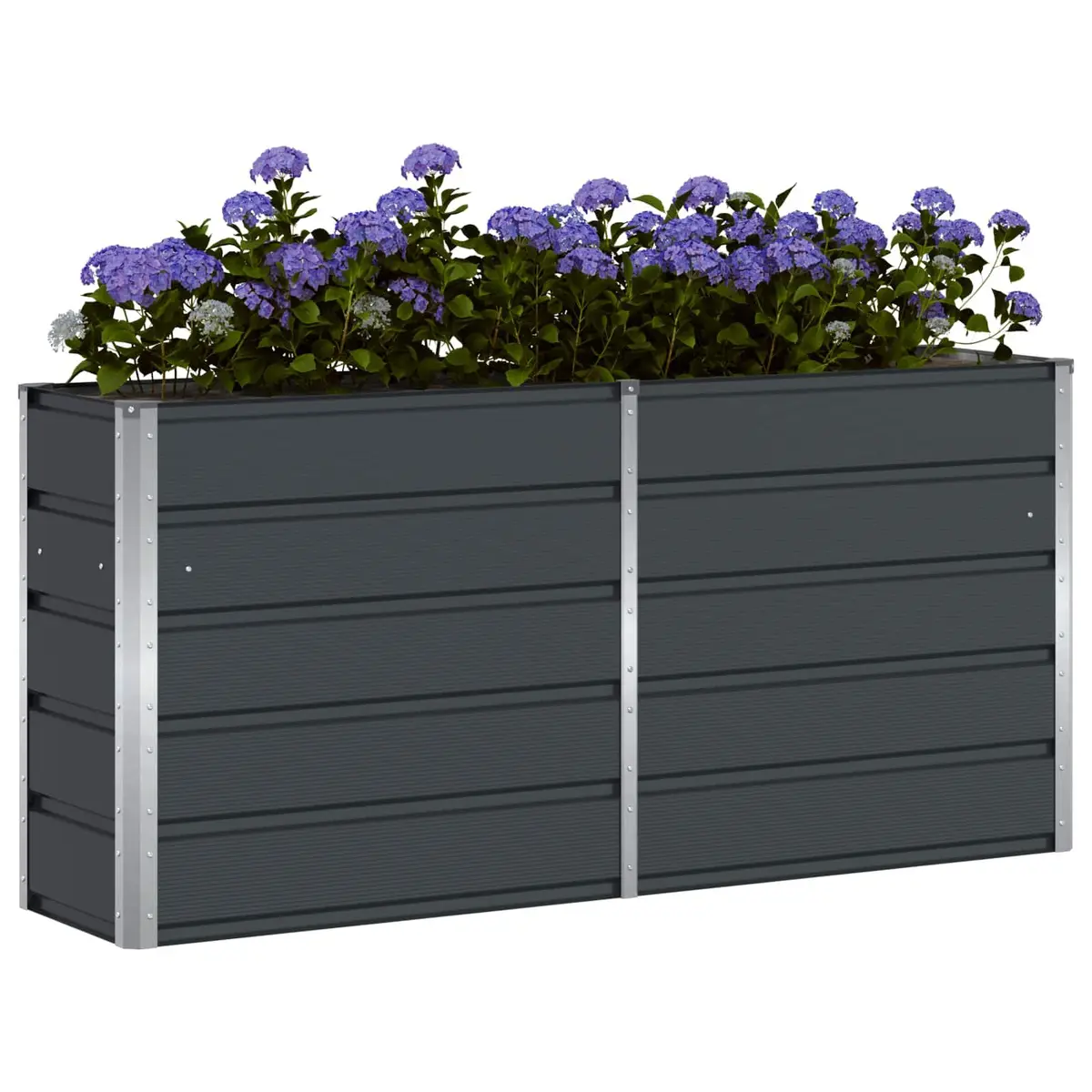 Steel Planter Anthracite 160 x 40 x 75 cm Garden Outdoor Indoor Patio Large