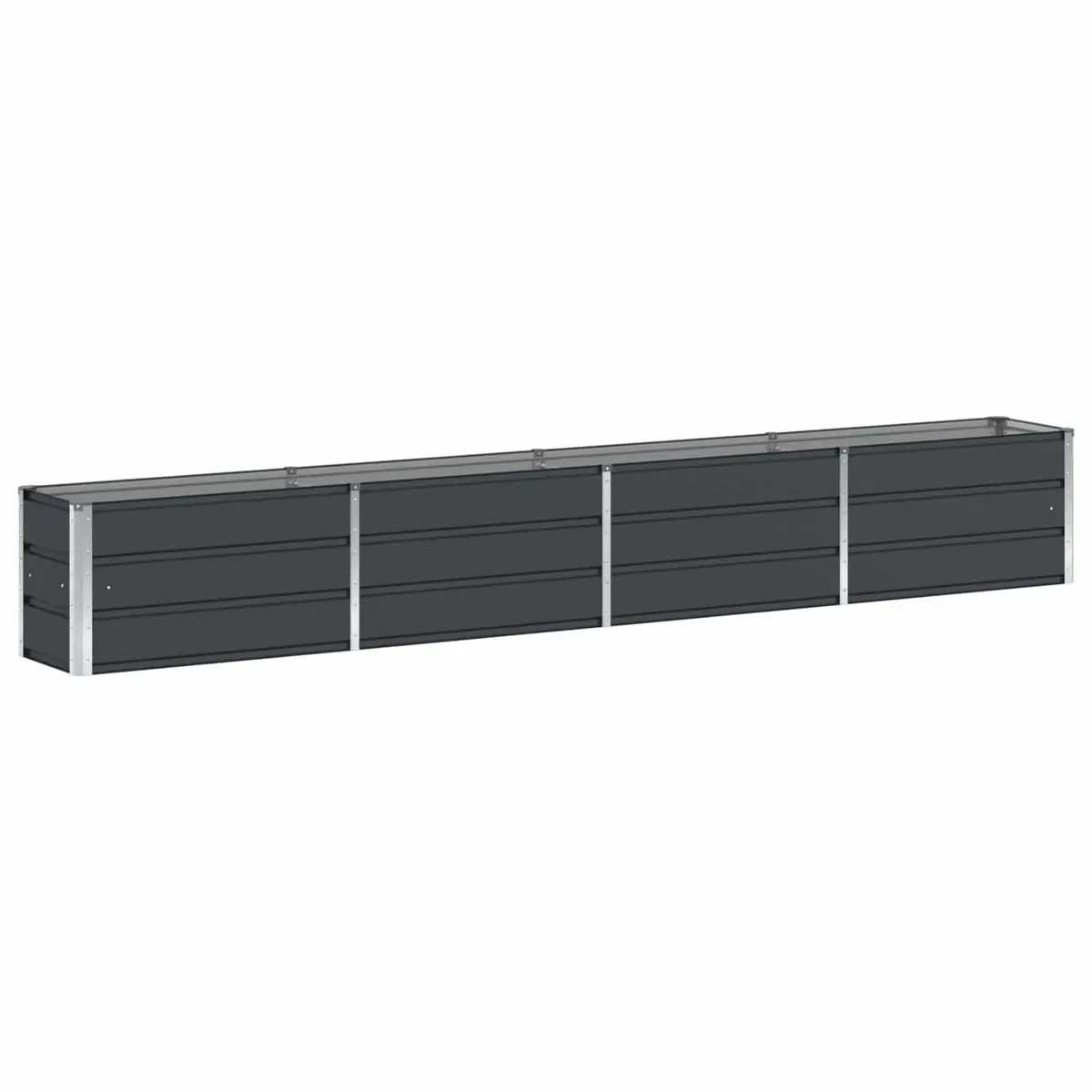Steel Planter Anthracite 320 x 40 x 45 cm Indoor Outdoor Garden Patio Pot