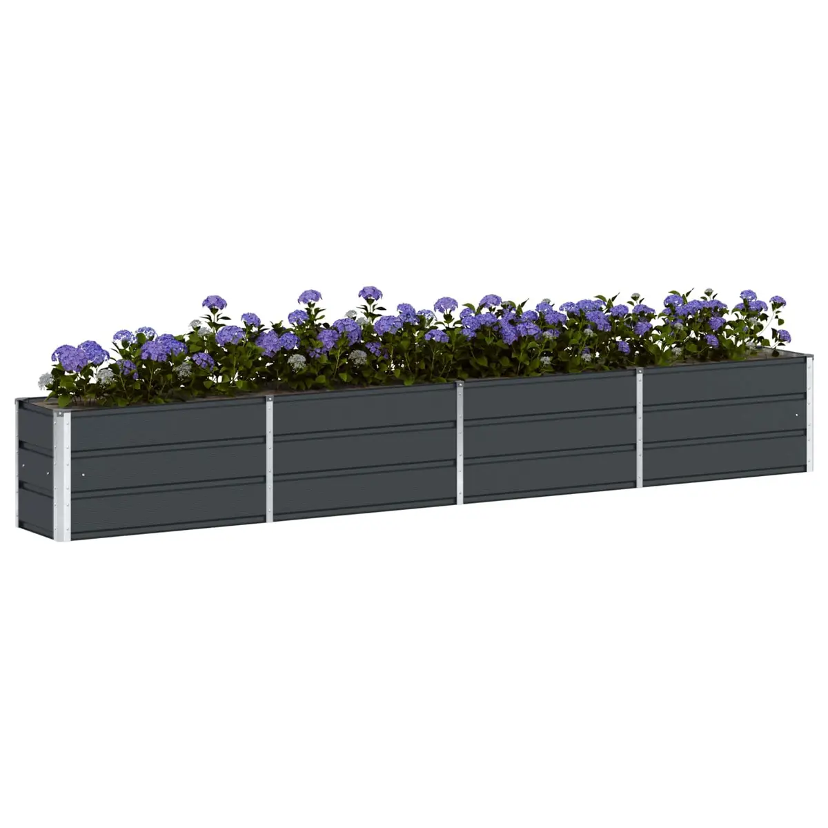 Steel Planter Anthracite 320 x 40 x 45 cm Indoor Outdoor Garden Patio Pot