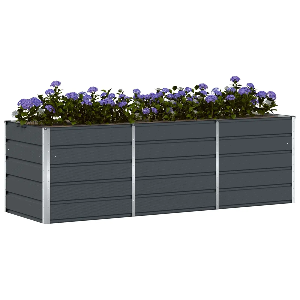 Steel Planter 240x80x75cm Anthracite Garden Outdoor Indoor Patio Container Box
