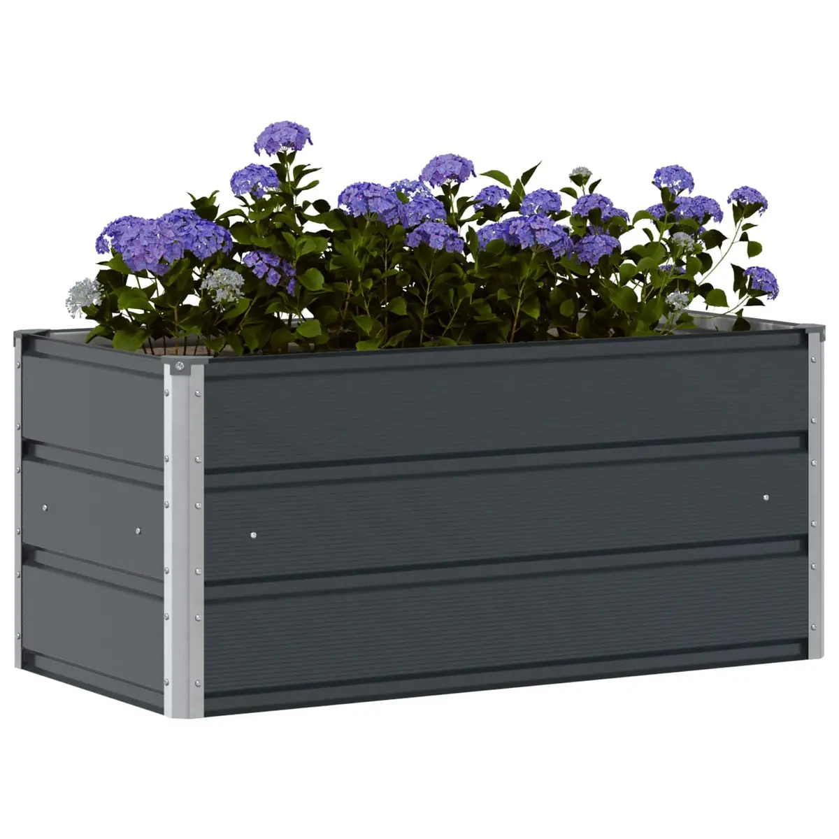 Steel Planter Anthracite Galvanised 100 x 50 x 45 cm Outdoor Raised Bed
