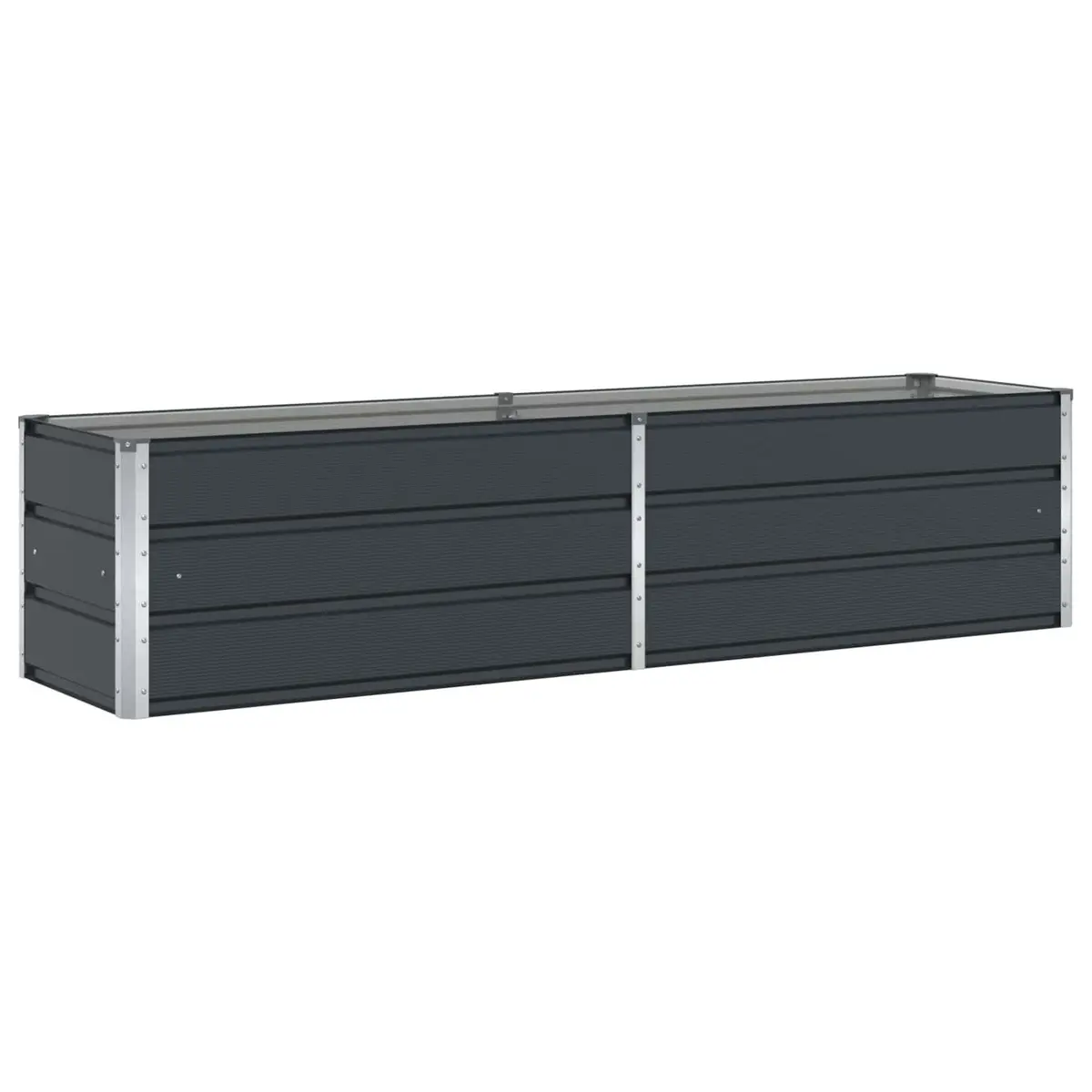 Steel Planter Anthracite Galvanised 195 x 50 x 45 cm Outdoor Pots