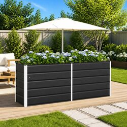 Discover Your New Steel Planter: Anthracite 195 x 50 x 75 cm