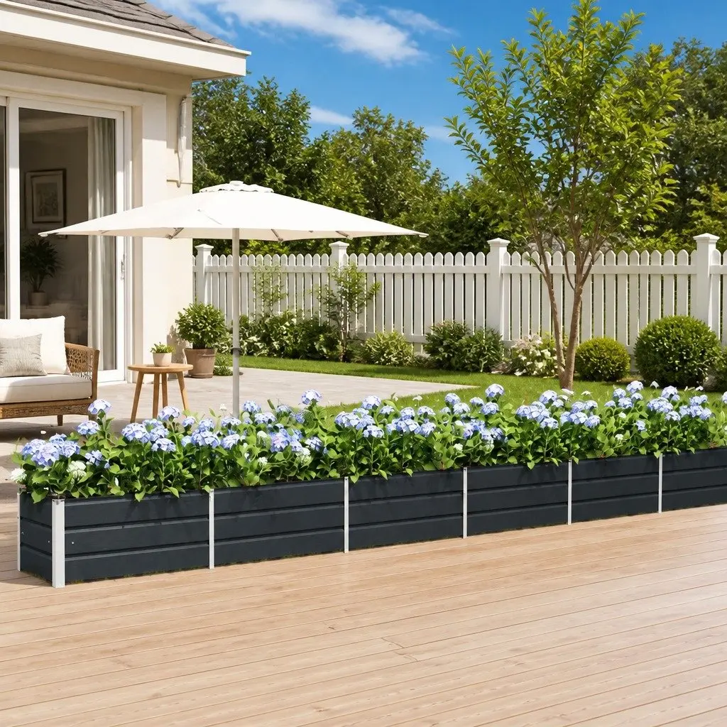 Galvanised Steel Planter Anthracite 580 x 50 x 45 cm