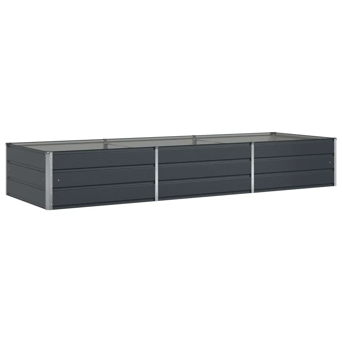 Steel Planter Galvanised Anthracite Large 290 x 100 x 45 cm Outdoor Garden