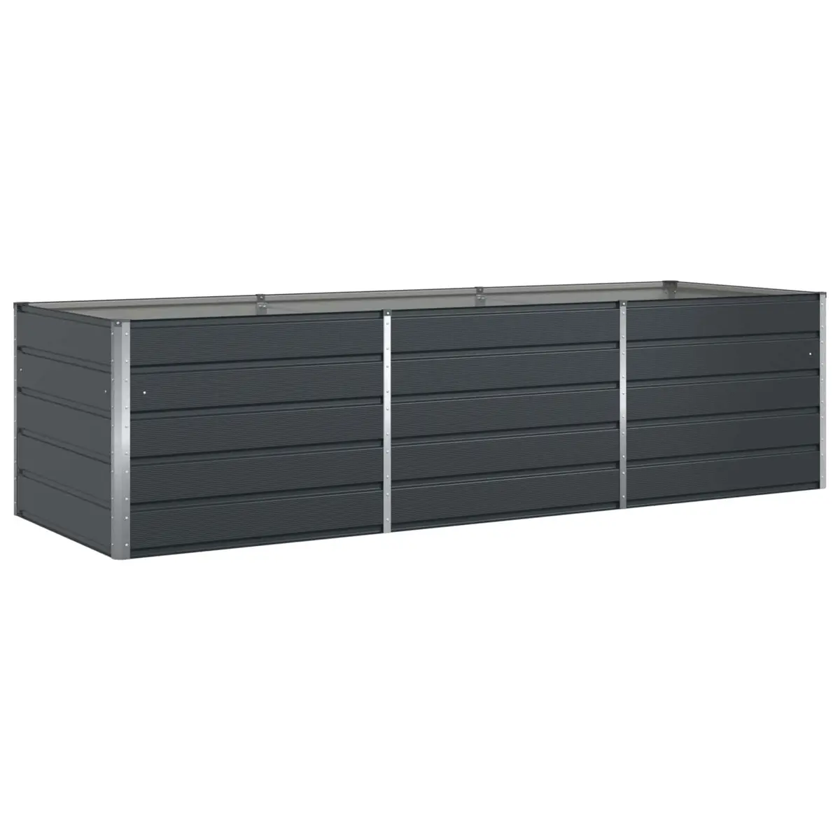 Galvanised Steel Planter Large Anthracite 290x100x75cm Outdoor Patio Garden Pot